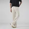 Pantalones Casuales de Lino Seda Hielo Lyocell para Hombre, Pantalones de Vestir Delgados Transpirables de Verano, Pantalones Largos Versátiles Rectos de Moda Retro