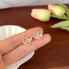 Brincos de amor com pérolas e diamantes em prata 925, brincos pequenos e simples, estilo coreano, delicados e delicados, com formato de coração, para meninas