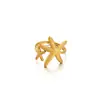 Anillo Abierto de Acero Inoxidable con Galvanoplastia al Vacío Color Oro 18K Estrella de Mar Concha Corazón Flor, Superventas Transfronterizo, No se Desvanece