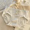 Calcinhas de Algodão Puro Respiráveis para Meninas Senhoras Cuecas Triângulo Classe A Antibacteriana Gancho Estendido Cintura Baixa Desenho Animado Fofo