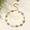 Amazon Transfronterizo Versátil Colorido Pulsera de Cadena de Margaritas Acero Inoxidable Ajustable Elegante Dulce Joyería