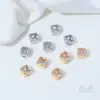 Cuentas Espaciadoras Cuadradas de Circonita Chapadas en Oro de 14K sobre Cobre para Accesorios de Collares de Cristal y Perlas Hechos a Mano DIY
