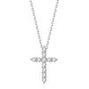 Amazon America Collar de Cruz de Plata Esterlina S925 para Mujer Collar de Plata de Alto Sentido