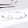 Pulsera de plata de ley de trébol de doble capa para mujer Verano Oro Rosa Blanco Fritillary pulsera ins lujo ligero nicho pulsera Mori