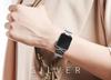 Adecuado para Apple Watch con correa inteligente de acero inoxidable mejorada, ligera y de tres cuentas de metal.