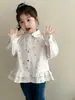 Camisa a Cuadros para Niña Primavera y Otoño 2025 Nueva Estilo Primaveral Infantil Camisa Floral Top de Primavera para Bebé Niña