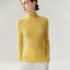 Suéter de Cachemira 100% Puro con Cuello Medio Alto para Mujer, Tejido de Punto Pulóver de Corte Delgado, Estilo Old Money, Prenda Base sin Costuras
