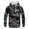 Suéter fluorescente 3D de llama colorida transfronterizo para hombre y mujer, ropa de suéter de otoño e invierno, chaqueta divertida, sudadera con capucha negra