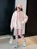 Moletom Meninas 2025 Novo Veludo Engrossado Roupas de Inverno Roupas de Meninas Rosa Crianças Outono e Inverno Tops Único e Bonito