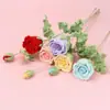 Producto Terminado Transfronterizo Nuevo Ramo de Rosas de Lana Hecho a Mano Día de San Valentín Rosa Flor Artificial Decoración del Hogar Arreglo Floral Venta al Por Mayor