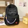 Mochila de Letras Estilo Ins Amarillo Limón para Chicas de Secundaria y Preparatoria, Alto Valor Estético, Gran Capacidad, Diseño Ligero y Sencillo