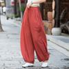 26 Ropa de Algodón y Lino de Otoño para Mujer Estilo Nuevo Tela de Lino Original Nianbaixiu Pantalones tipo Linterna Estilo Zen Ligeros Pantalones de Meditación para Mujer