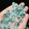 Flor azul de gelo flutuante 6 x 10mm contas de abóbora contas soltas atacado brincos pulseira DIY acessórios joias de jade contas de flor de ameixa
