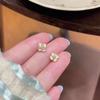 Exquisitos Aretes Pequeños de Ópalo con Flor para Combinar con Todo de Corea del Sur, Diseño Simple Nuevo de Nicho, Aretes Distintivos de Lujo Ligero