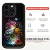 Flor de Destello Mágico Cruce de Fronteras Esmeril Paso Ojo del Cielo Ranura Negra Adecuado para Funda Protectora de Teléfono Móvil Iphone15/16/17