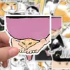 60 adesivos pequenos decorativos fofos e simples pintados à mão de gatinhos zombeteiros, favoritos das crianças, para copo de água, notebook de computador