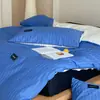 2026 Novo Conjunto de Cama Listrado Fresco de Algodão Color-Blocking Combinável Estilo Ins Primavera e Verão Conjunto de Quatro Peças Nantong