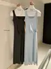 Wgwe9284 Roupas Femininas Shisanxing de Guangzhou 2026 Verão Novo Estilo Petite Vestido Estilo Colete Gola U Cintura Marcada