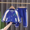 Roupas infantis novas para meninos, roupas infantis pequenas e médias, casual, casca, dinossauro, manga longa, conjunto, moda, casual, conjunto de três peças, geração de cabelo