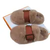 Pantuflas peludas de suela gruesa de moda para mujer, para usar en exteriores, nuevo estilo otoño e invierno 2006, forradas de felpa para abrigar, pantuflas de algodón Birkenstock