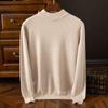 Suéter de Lana para Hombre con Cuello Semi Alto, Top de Punto de Manga Larga, Capa Base Otoño e Invierno, Corte Holgado, Tallas Grandes, Suéter Grueso, Versátil
