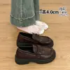 Zapatos de cuero estilo británico para mujer 2026, zapatos de noche de nuevo estilo, mocasines negros, zapatos de piso de suela blanda, para mujer primavera y otoño