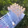 Serie Perla Diamante Corona Cepillo para Pestañas Cepillo Desechable Colorido con Tubo Herramienta para Pestañas