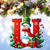 Nuevo Colgante Decorativo Plano de Acrílico Transfronterizo para Festival Navideño Adorno para Árbol de Navidad Decoraciones Navideñas para el Hogar