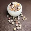 Cuentas redondas Yu Tai Cui violeta natural Cuentas sueltas de Jade Dorado pulsera semiacabada collar accesorios de mano DIY Jade