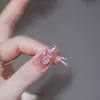 Manicure Unhas Usáveis Comprimento Médio Camélia Transparente de Gelo Patch de Unha Postiça Estilo Desejo Puro Diamante Aurora Patch de Unha Popular Atacado