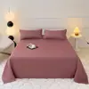 Lençóis de algodão para lavar de peça única em cor sólida Ins, simples, lisos, para dormitório estudantil, conjunto de três peças, atacado