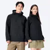 Jaqueta Macia Corta-vento Impermeável Quente Nova Tendência para Uso Externo Cor Sólida Cardigan com Capuz Roupa de Montanhismo Logo Imprimível