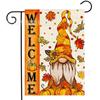 Bandera de jardín de doble cara de lino con diseño de calabaza de bienvenida para Acción de Gracias, otoño cálido, decoración de patio