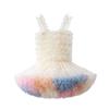 Vestido Tutu de Verão para Meninas Estilo Europeu e Americano Festa de Aniversário Vestido de Tule Bufante Vestido Princesa para Bolo Infantil Atacado