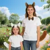 Linda Diadema de Cabeza de Caballo Blanco Dibujo Animado Animales del Zodiaco Tocado Creativo Divertido Diadema Lavado de Cara Pasador Sesión de Fotos Actuación Accesorio para el Cabello