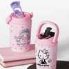Nuevo vaso térmico de gran capacidad Sanrio Hello Kitty, elegante y portátil con asa, vaso de agua de acero inoxidable