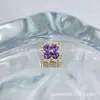 Brincos de Titânio Astmf-136 Cor Dourada com Zircônia Cúbica Completa de Trevo de Quatro Folhas Piercing Labial de Titânio G23 com Rosca Interna