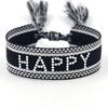 Pulsera de estilo étnico bohemio bordada con cinta, pulsera de moda con cinta de color, correa de muñeca tejida, pulsera genial para parejas