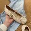 Zapatos Planos Elegantes 2026: Nuevos Zapatos de Primavera/Verano Estilo Chino-Francés, Inspirados en el Ballet, con Aumento de Altura, Escote Bajo y Lazo de una Sola Correa