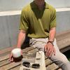 Camisa Polo Artística Nova Moda Verão Japonesa 2025 Moda Jovem Padrão Masculino Temperamento Tendência Manga de Cinco Pontos