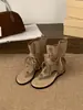 Sandálias Femininas de Dedo (Thong), Verão 2026 Novas Botas Western Versáteis de Bico Redondo e Aberto, Sandálias de Dedo (Thong) com Cadarço e Salto Baixo