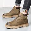 Botas de Otoño e Invierno Piel Genuina Estilo Pareja Senderismo y Montañismo al Aire Libre Botas de Ruibarbo para Hombres y Mujeres Botas de Trabajo de Suela Gruesa para Mujeres