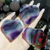 Donghai Venta al por mayor Espécimen Mineral de Fluorita Arcoíris Natural Piedra de Energía Cristalina Rayada Cristales de Amor Artesanías Adornos de Juego
