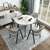 Mesa y Sillas de Reunión de Lujo Nórdico para Oficinas de Ventas, Mesa de Comedor Minimalista Moderna para Tienda de Té con Leche, Mesa Redonda Pequeña para Apartamento para Uso Doméstico