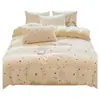 Juego de Ropa de Cama Gruesa de Vellón de Leche de Invierno de Cuatro Piezas Funda de Edredón Cálida de Coral de Doble Cara Juego de Tres Piezas de Sábana y Funda de Edredón para Dormitorio