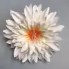 Cabeça de Crisântemo Folha de Pinheiro Simulada 8cm Grampo de Cabelo Flor Cabeça Ópera Headwear Artesanato de Guirlanda Feito à Mão DIY Flor Artificial Decorativa