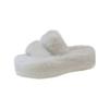 Pantuflas Peludas para Mujer 2025 Nuevo Otoño e Invierno Comercio Exterior Pantuflas de Algodón Cálidas de Suela Gruesa para Mujer