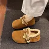 Estilo Wasteland Super Populares Sapatos de Algodão Pequenos com Solado Grosso para Mulheres Inverno Quente Peludos Sapatos Birkenstock Botas de Neve Espessadas com Forro de Lã para Mulheres