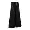 3306 Calle Alta Americana Estilo Urbano Retro Moderno Deconstruido Resistente Parches Estampado de Serpiente Cuero Jeans Sueltos de Pierna Ancha para Hombre