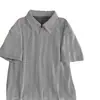 Camisa Polo Waffle Retrô Americana para Homens, Marca da Moda, Camiseta Solta de Manga Curta com Gola Reversível e Design Jacquard